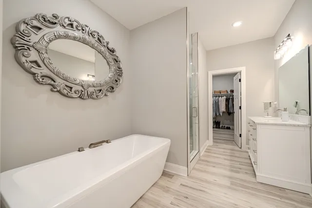 a bathroom with a shower