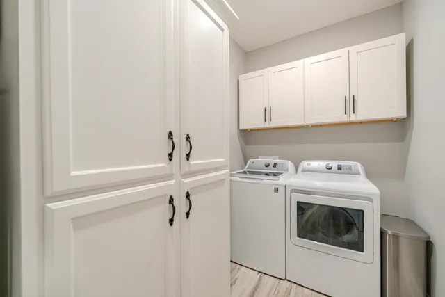 a view of a garage with cars