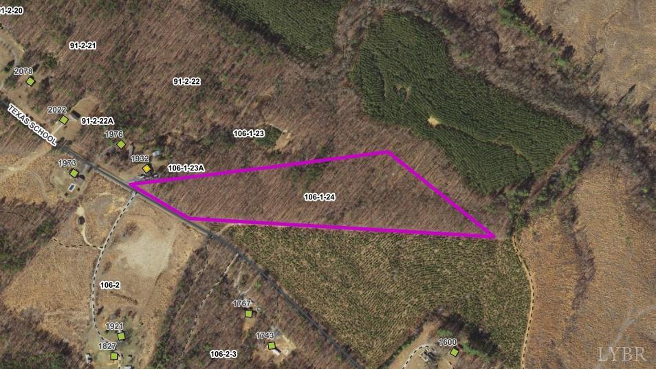 a view of a red and white house