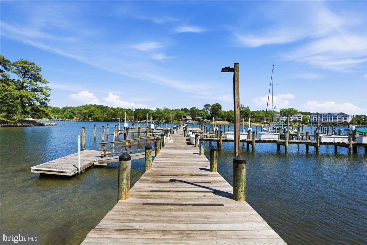 1126 Back Creek Loop, Unit 1126 Solomons, MD 20688 - Photo 40 of 47 a view of a lake with boats and trees in the background