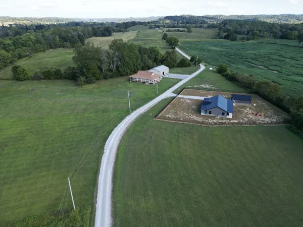 a view of a lake with a park