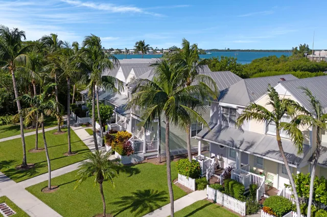 a couple of palm trees in front of house