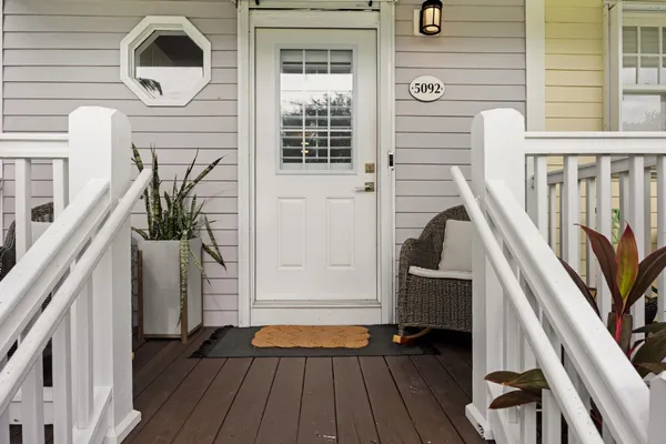 a view of front door and porch