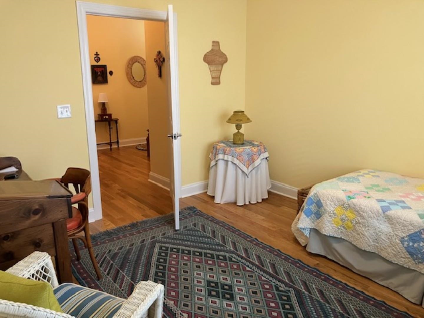 1203 Stocker Street Staunton, VA 24401 - Photo 30 of 35 a bedroom with a bed and wooden floor