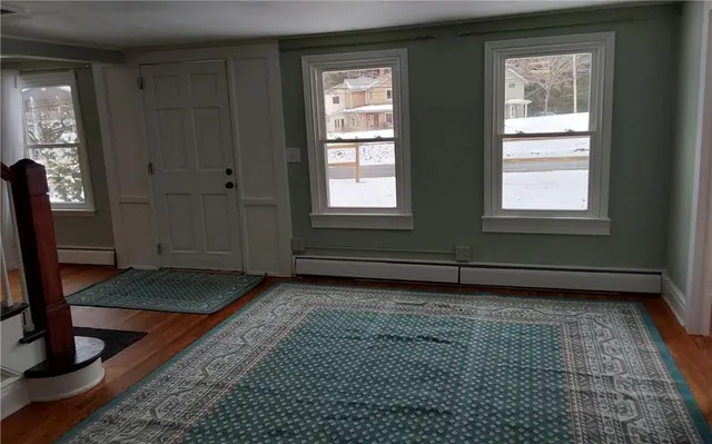 a view of an empty room and window