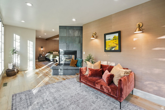 1141 South Oak Leaf Lane Springville, UT 84663 - Photo 57 of 147 cozy fireplace with a stone surround and hearth