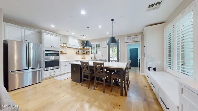 a view of a building with sitting area