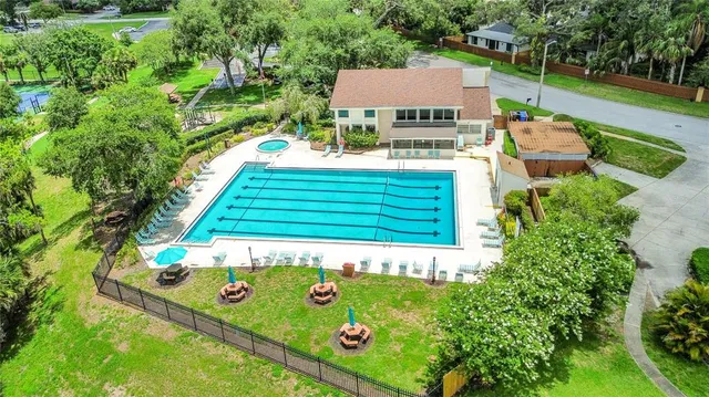 a view of a book with a yard