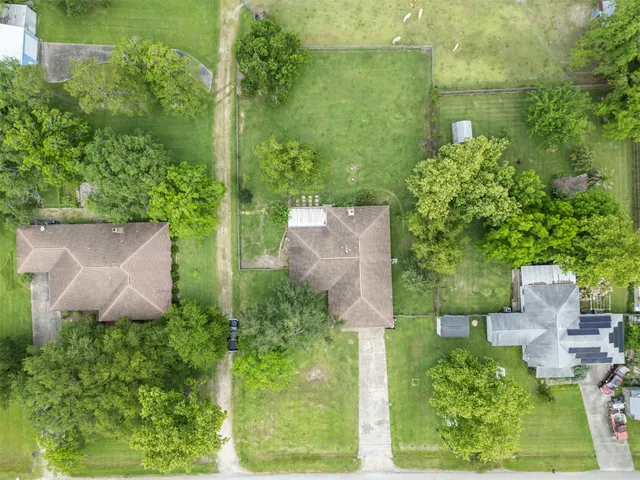 an aerial view of a house