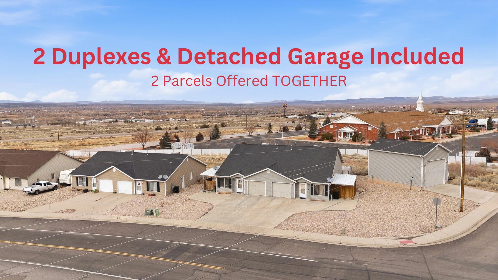 577-593 East Nichols Canyon Road, Unit 577579 & 591593 RV GARAGE Cedar City, UT 84721 - Photo 1 of 102 TWO DUPLEXES + DETACHED GARAGE ON TWO PARCELS.