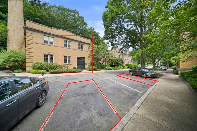 a view of street with houses