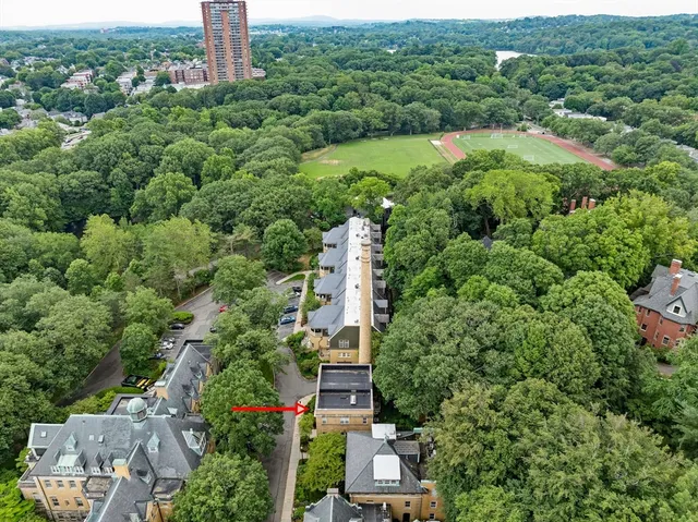 an aerial view of a city with lots of residential buildings