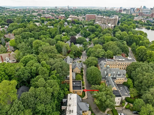 an aerial view of multiple house