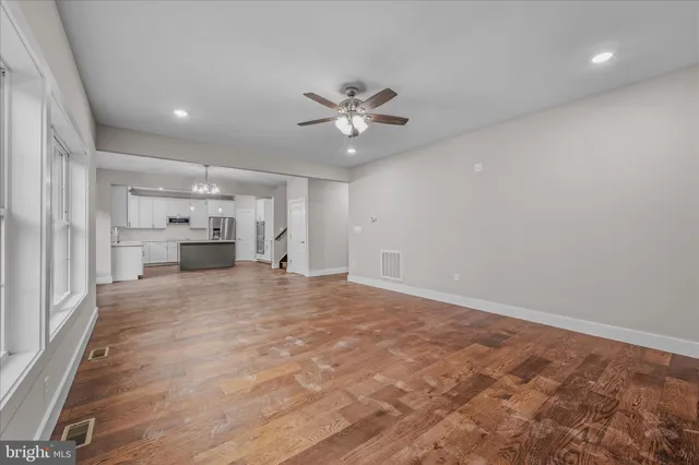 a view of a room with an empty space