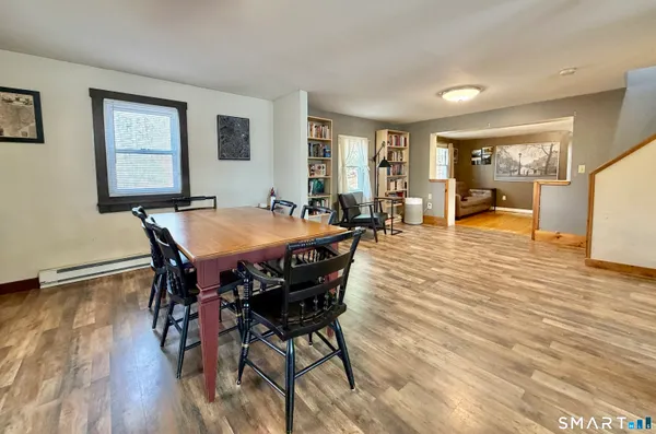 a view of dining room with furniture
