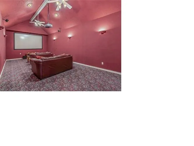 a open hall with couches and projector