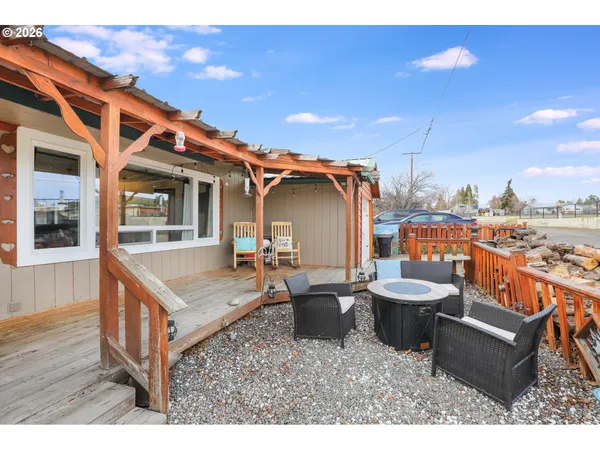 a view of a porch with a yard