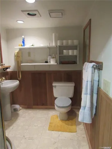 a bathroom with a toilet and a sink