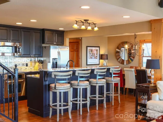 a kitchen with lots of counter top space