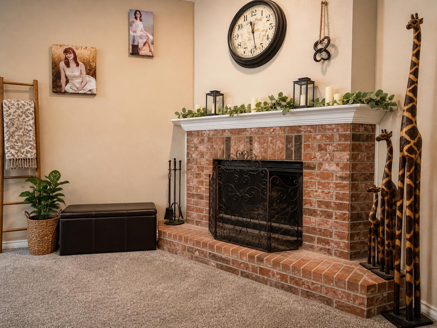 6715 91st Place Lubbock, TX 79424 - Photo 10 of 48 a living room with furniture and a fireplace