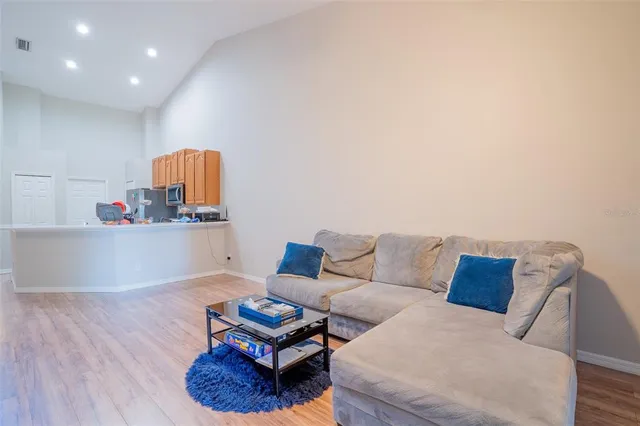 a living room with furniture