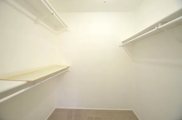 a view of small space with empty racks