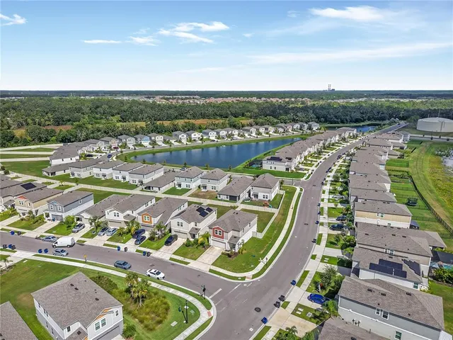 an aerial view of a city