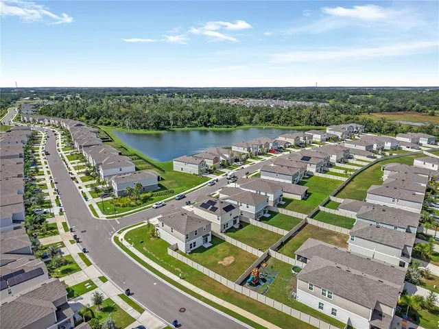 an aerial view of a city