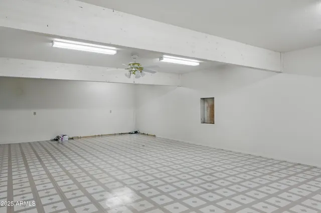 a view of a house with white door