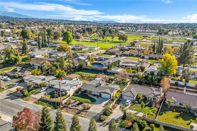 an aerial view of residential building with outdoor space