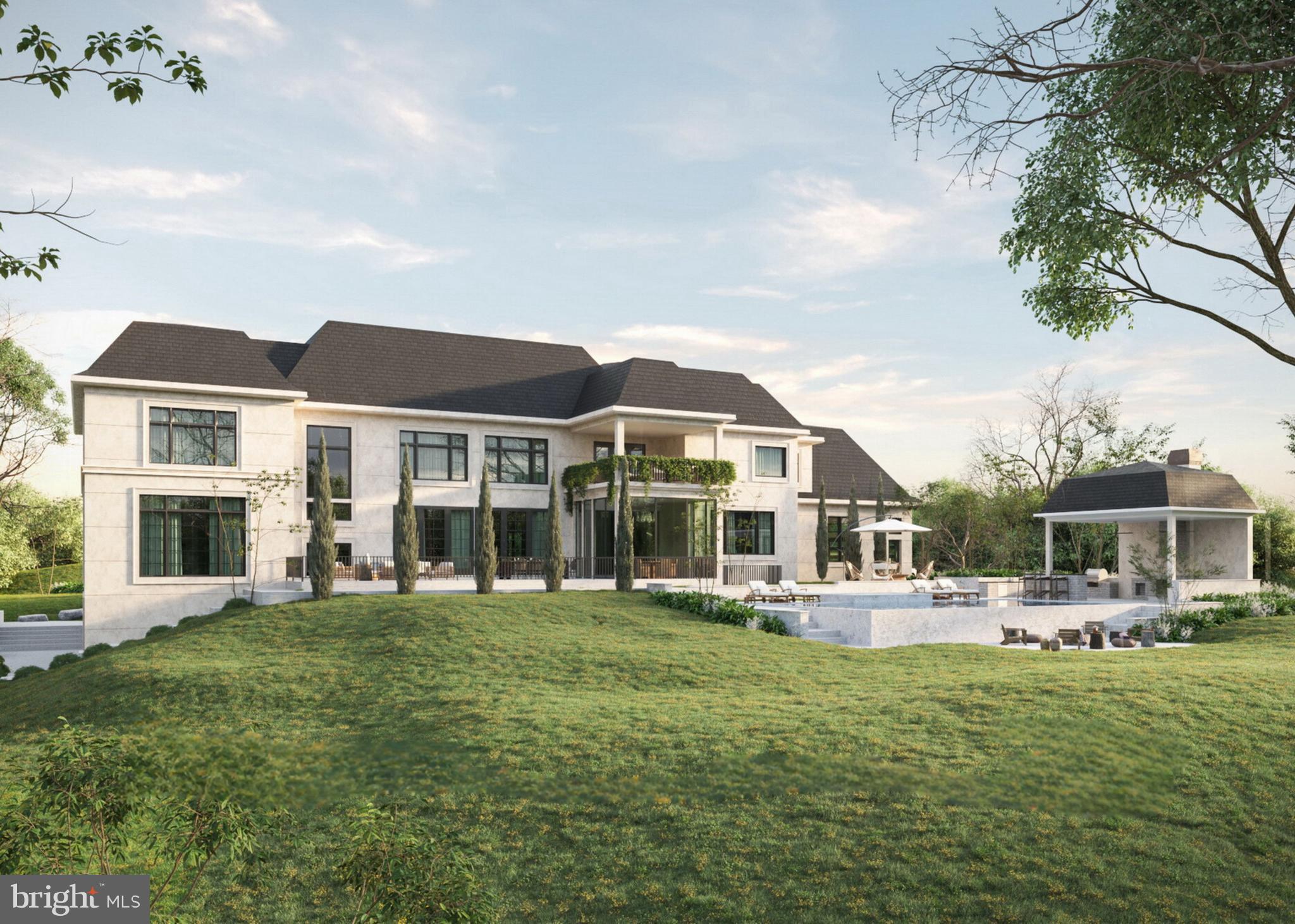 7716 Georgetown Pike McLean, VA 22102 - Photo 21 of 22 a front view of a building with a garden and trees