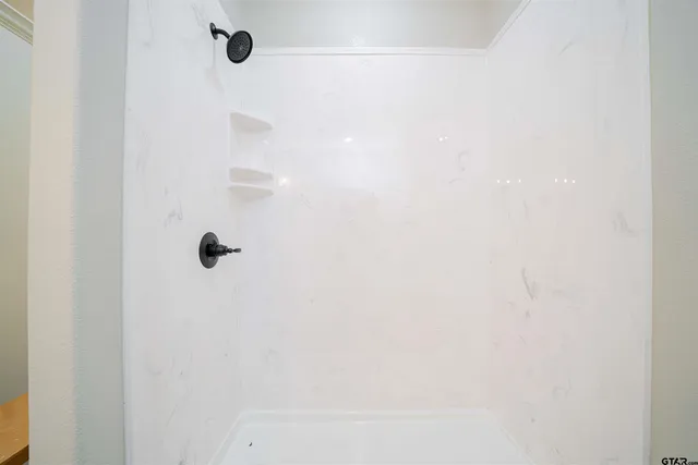 a close up of a shower