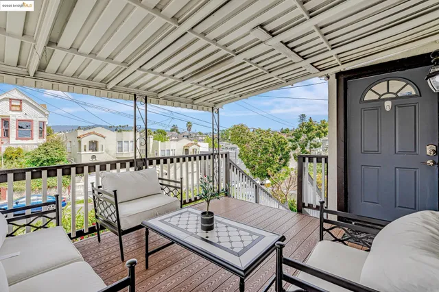 a outdoor living space with furniture