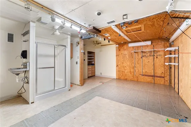 a view of a living room and yard