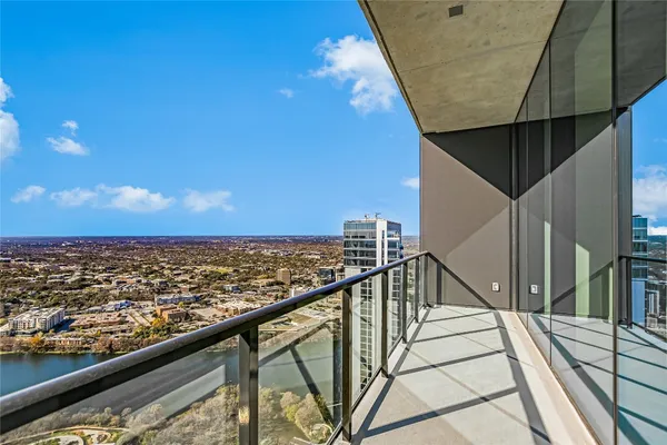 a view of balcony with city view