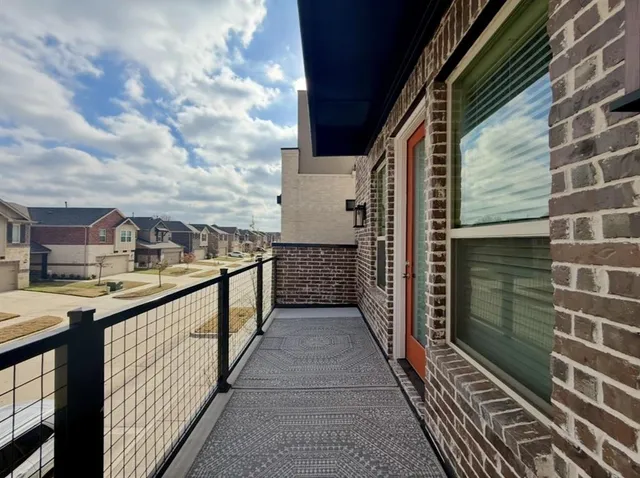 a balcony with street view
