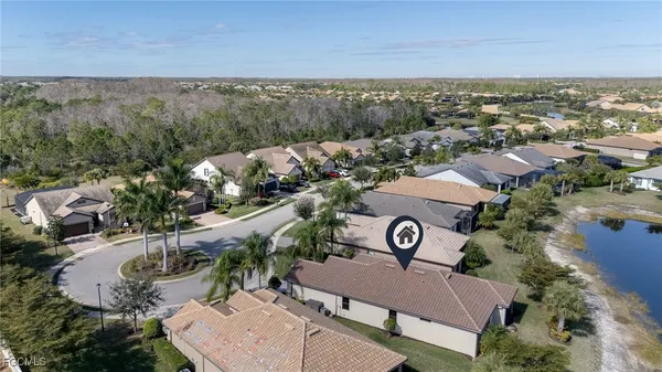 an aerial view of multiple house