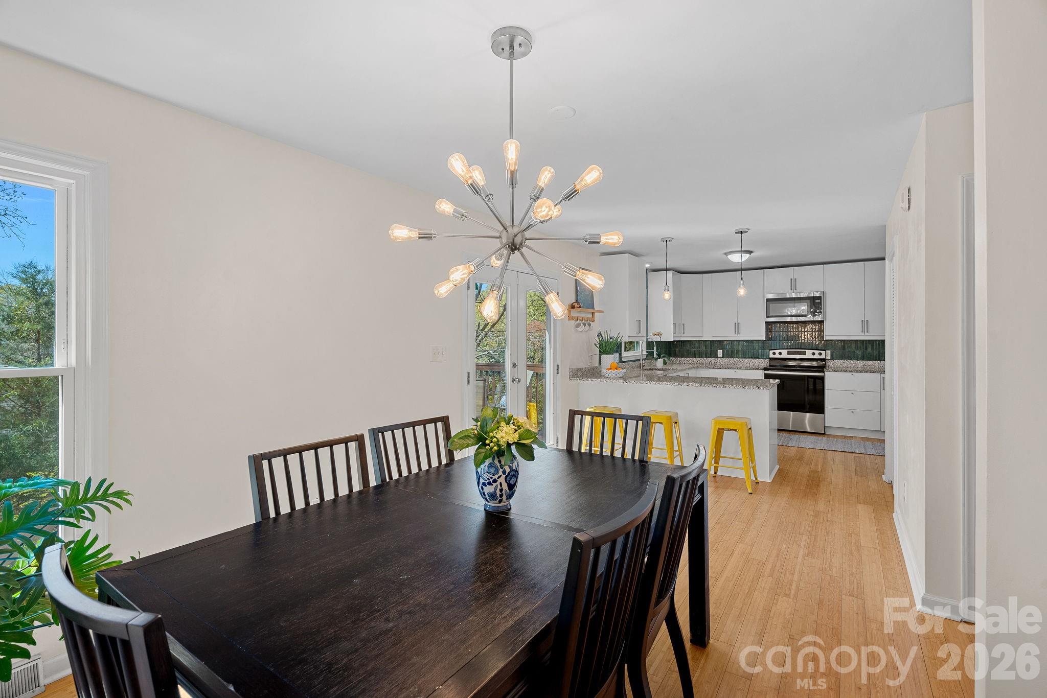 5236 Auburndale Road Charlotte, NC 28205 - Photo 10 of 26 a view of a dining room with furniture and wooden floor
