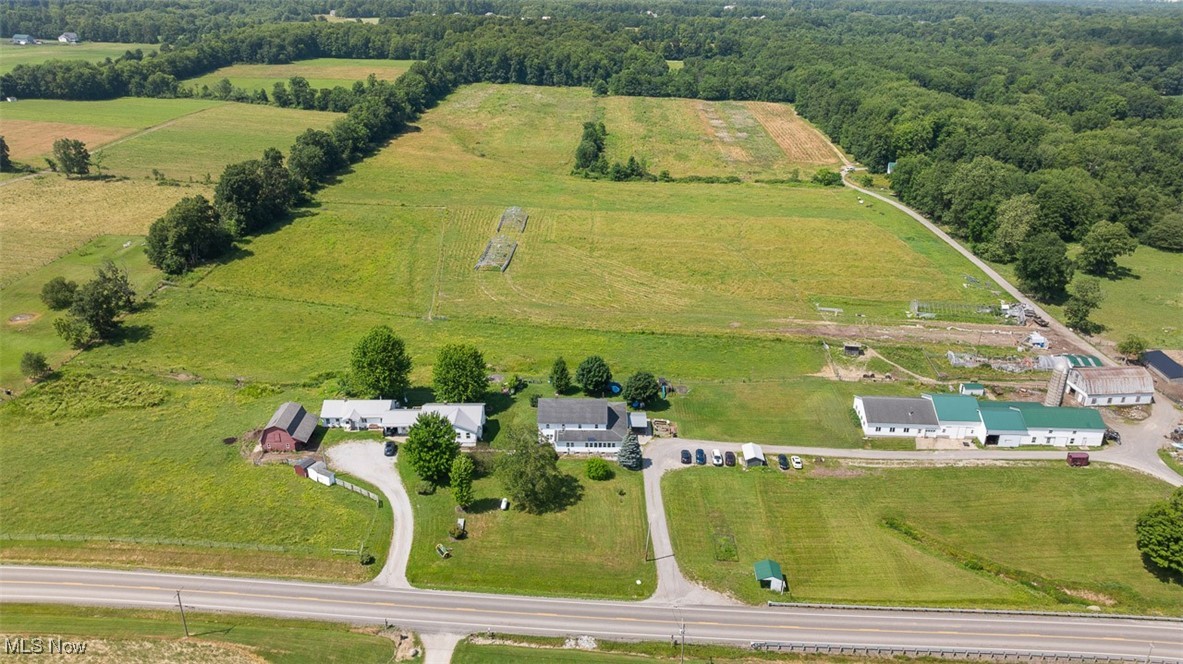 16990 Nash Road Middlefield, OH 44062 - Photo 6 of 45 Aerial view of property and surrounding area with rural landscape and a pastoral area