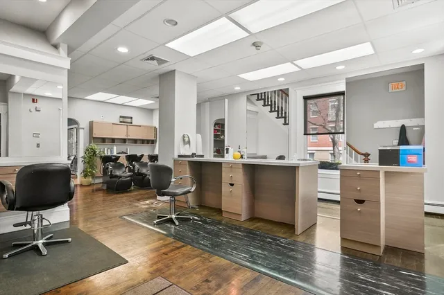 a living room with furniture