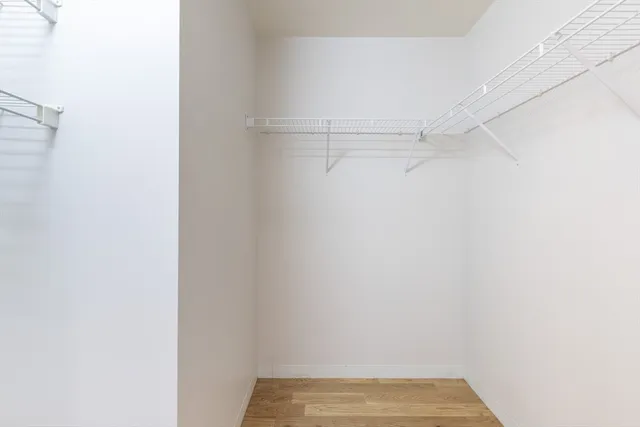 a view of small space with racks on the wall