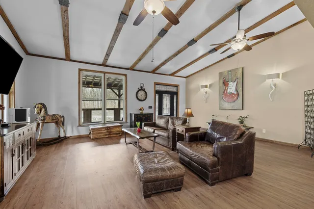 a living room with furniture