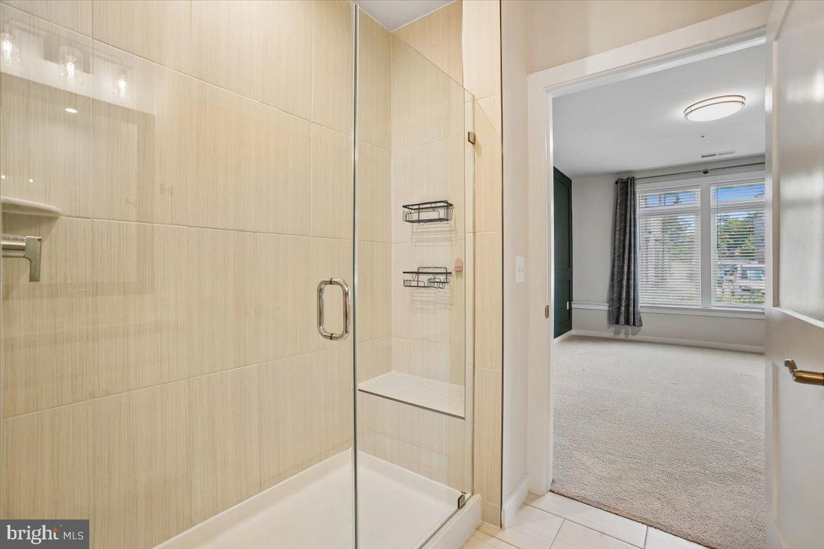 1669 Bandit Loop, Unit 105A Reston, VA 20190 - Photo 23 of 58 Expanded Shower w/Bench and Frameless Door