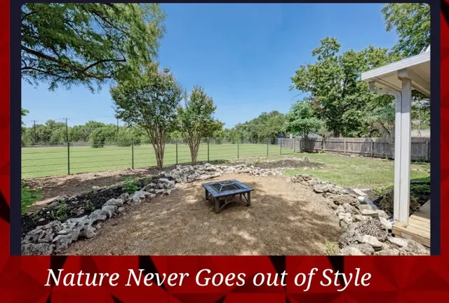 a view of a park with of trees