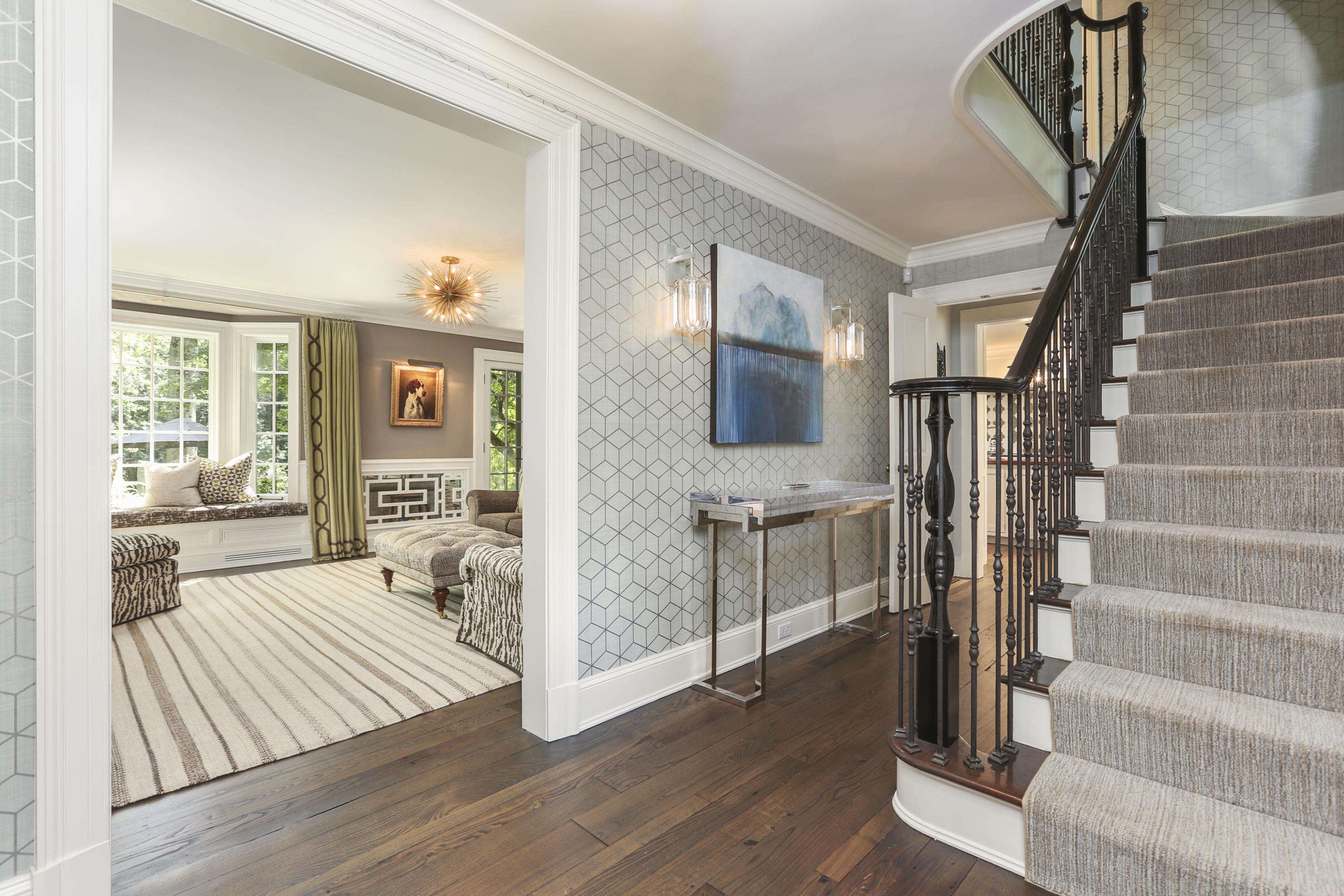 29 Sunswyck Road Darien, CT 06820 - Photo 6 of 59 a view of an entryway with wooden floor and a livingroom