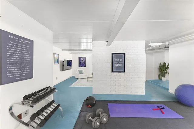 a living room with furniture and a couch