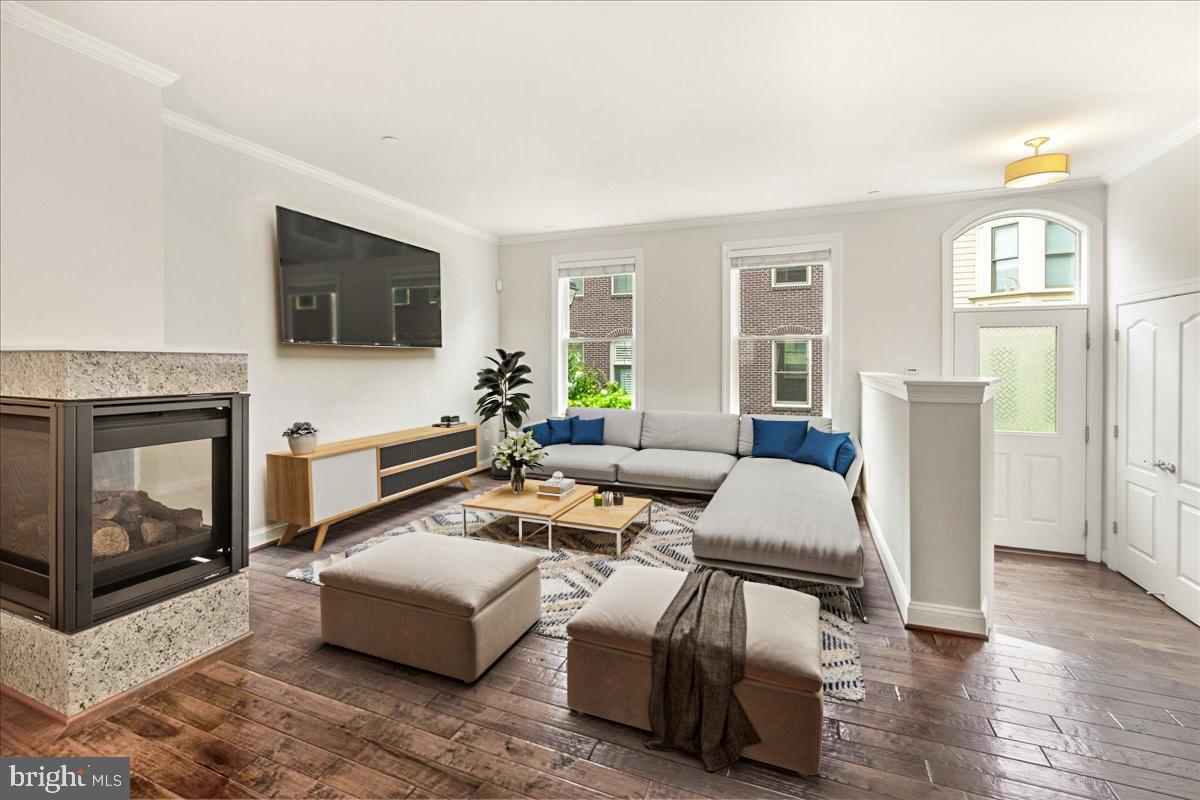 6 Maxwell Square Frederick, MD 21701 - Photo 1 of 46 Living Room with gas fireplace (Virtual Staging)
