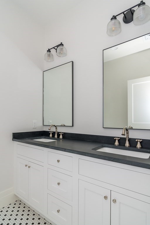 274 Manning Street Needham, MA 02492 - Photo 22 of 26 a bathroom with a sink vanity granite and a mirror