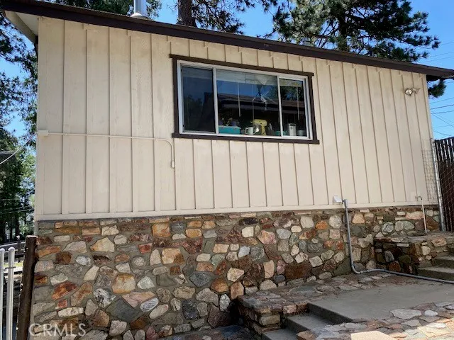 a view of a car garage with a window