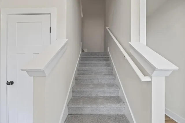 an empty room with closet